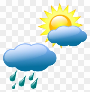 Weather Forecasting Symbol Clip Art Drizzle Sunny Weather - Sun And Clouds Clipart