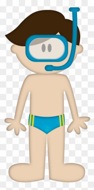 Praia E Piscina - Boy In A Swimsuit Clipart