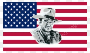 John Wayne U - Irish And American Flag
