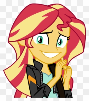 Keronianniroro, Awkward Smile, Clothes, Cute, Equestria - Sunset Shimmer Facial Expression