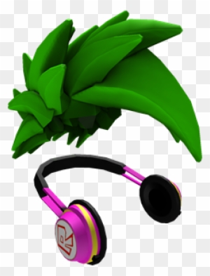 Green Swoosh And Headphones Roblox Red Swoosh Hair Free Transparent Png Clipart Images Download - roblox green and black hair