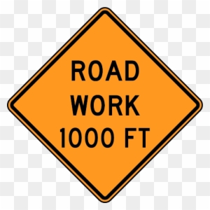 Men At Work Road Work Ahead Lane Closed Ahead Sign - Road Work Ahead Sign