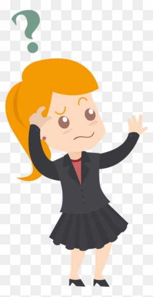 Clip Art - Confused Business Woman Cartoon