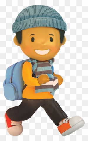 Winter Walk To School Character Boy 2 - Portable Network Graphics