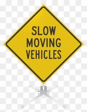 Slow Moving Vehicles Roll-up Sign - Trucks Entering And Leaving Highway Sign