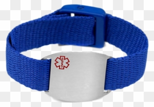 Engraving Possible At The Front & Back - Blue Sport Band Medical Bracelet Fits 4 - 8 Inch