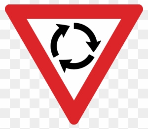 Australian Roundabout Warning Sign - Round About Sign Png
