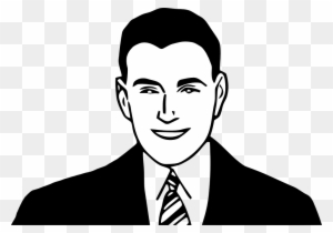 Man Face Clipart Black And White , Png Download - Man Face Clip