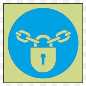 Keep Locked Symbol Door Photoluminescent Sign - Keep Locked Vinyl Safety Labels On-a-roll