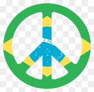 Brazil Peace Symbol Flag 3 555px 34 - Tie Dye Peace Sign Transparent