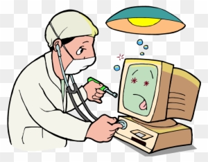 Doctor Using Computer Clipart
