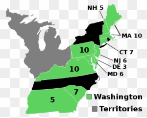 George Washington Was Elected In The First Presidential - George Washington Electoral Map