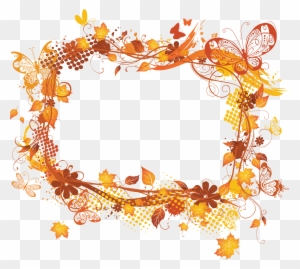 Flower Frame Vector Png Png Images - Fall Tree Border Clipart