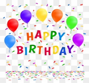 Happy Birthday With Confetti Png Clip Art Image - Happy Birthday Confetti Png