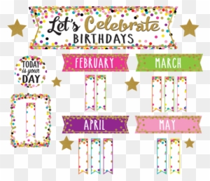 Confetti Happy Birthday Mini Bulletin Board - Lets Celebrate Birthdays