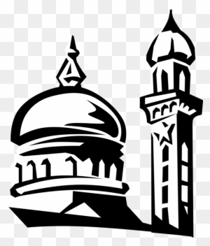 Vector Illustration Of Islamic Mosque Dome And Minaret - Vector Illustration Of Islamic Mosque Dome And Minaret