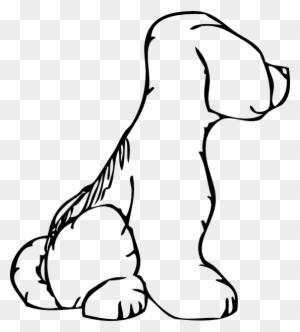 Dog From Other Side Black White Line Art 555px 37 - Side View Of A Dog Clipart