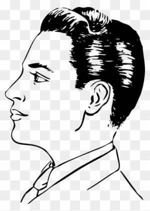 Men Haircut Side View Clip Art At Clker - Man Side Face Drawing