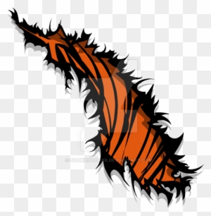 Tiger Stripe Rip Tear Orange Design By Sookiesooker - Tiger Claws Ripping -  Free Transparent PNG Clipart Images Download