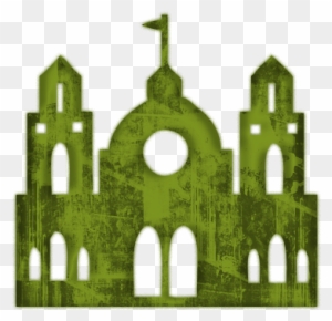 Green Castle Clipart - Glossy Waxed Wood Icon Culture