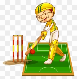 Cricket Bat Cricket Nets Stock Photography - Cartoon Boy Playing Cricket
