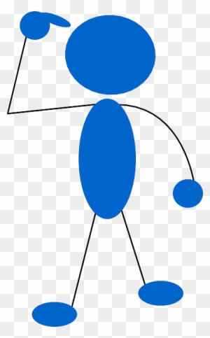 Matchstick Man Stickman Stick Figure Blue - Person Thinking Clip Art
