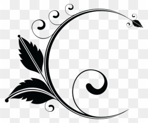 Free Clipart Of A Floral Design Element - Design Clipart Black And White