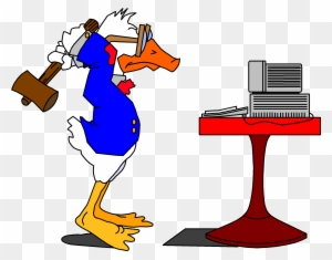 Clipart Duck Computer - Duck Smashing Computer Clip Art