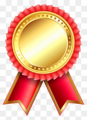 Red Award Rosette Png Clipar Image - Gold Medal Ribbon Png