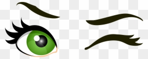 Green Winking Eyes Png Clip Art - Eyes Clip Art