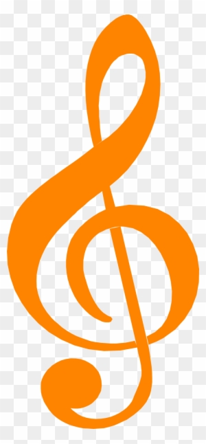 Treble Clef Free Stock Photo Illustration Of An Orange - Clip Art Free Music Symbols