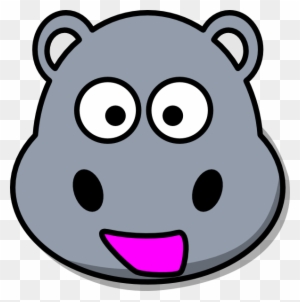 Hippo Head Clip Art At Clker - Cartoon Hippo