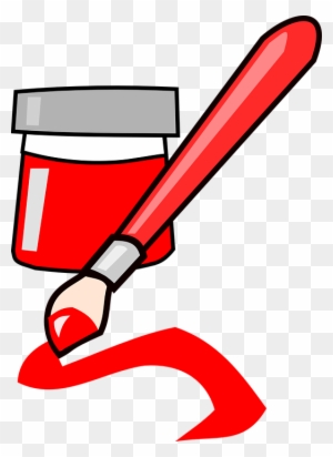 Brush Paint Red Art Ink - Red Paint Brush Clip Art