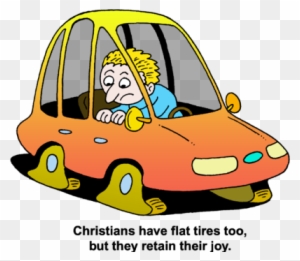 Flat Tires - Cartoon Car Flat Tire