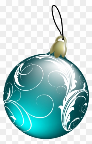 Beautiful Blue Christmas Ball Png Clipart - Green Christmas Ornaments Png