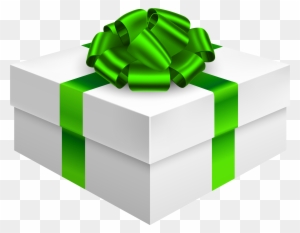Gift Box With Bow In Green Png Clipart - Gift Box Transparent Green