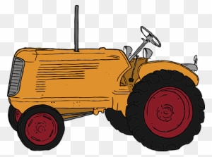 Tractor Farming Agriculture Orange Isolate - Animated Tractor
