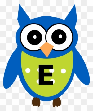 Blue Owl E - Wise Owl Clipart