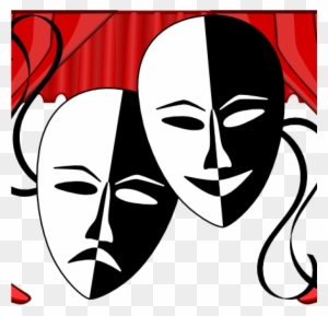 Theatre Clip Art Theatre Masks Clip Art At Clker Vector - Drama Mask Black And White