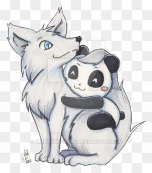 Anime Wolves In Love Coloring Pages Download - Cute Wolf And Panda