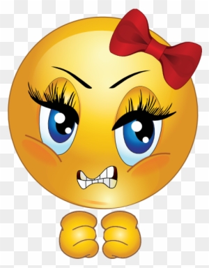 Clipart Angry Girl Smiley Emoticon 5670 - Angry Emoji Girl Face