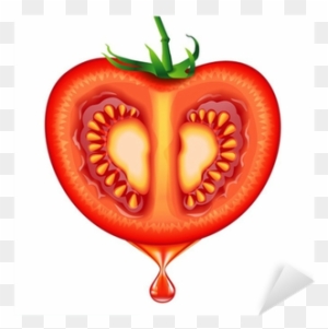 Fresh Tomato Slice Isolated On White Background Sticker - Fresh Tomato Slice Isolated On White Background Sticker