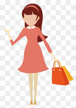 Shopping Icon - Shopping Girl - Shopping Girl Logo Icon