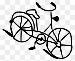 Vector Illustration Of Bicycle Bike Or Cycle Human - Line Art