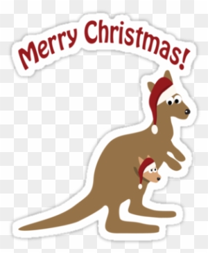 Merry Christmas Kangaroo By Eggtooth - Personalizable Merry Christmas Ornament (round)