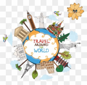 World Travel Landmark Clip Art - Travel The World Vector