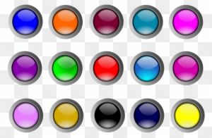 Illustration Of Colorful Blank Buttons - 3d Round Button Png