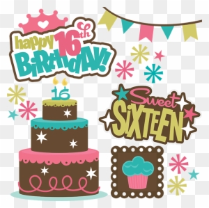 16th Birthday Clipart, 16th Birthday Clipart Free, - Happy Birthday 16th Girl