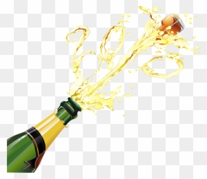 New Year Champagne Png Clipart - Champagne Bottle Png