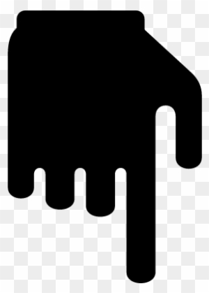 Black Hand With Finger Pointing Down Vector - Black Hand Pointing Down